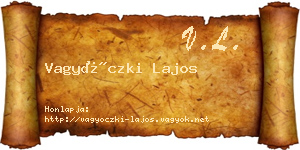 Vagyóczki Lajos névjegykártya
